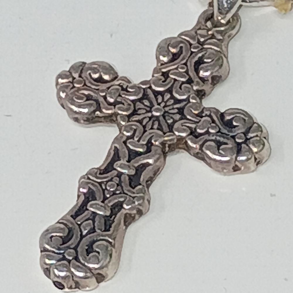 925 Sterling Silver Pendant And 925, 14in. Sterling Silver Italy Figaro Chain